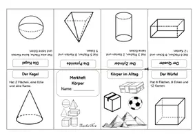 Vorschau - Merkblätter - Faltheft / Merkheft / Buddy Book - Geometrische Körper - Forscherheft (editierbar) - Seite 3