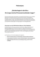 Vorschau - Stundenentwürfe - Fallanalyse BMW Methode: Genderfragen in der Kita – Ein Junge möchte Prinzessinnenkleider tragen - Deckblatt