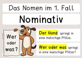 Vorschau - Poster - 4 Fälle der Nomen (Gruppenarbeit, Poster, Tafelmaterial) - Seite 1