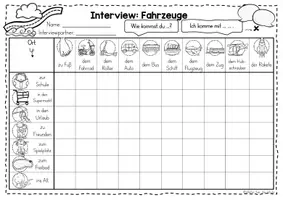 Vorschau - Arbeitsblätter - Interview Fahrzeuge (DaF/DaZ) - Seite 1