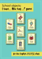 anteprima - Flashcard - School objects: I have... Who has...? Game (English) / Oggetti scolastici: Io ho... Chi ha...? Gioco (inglese) - Pagina 1