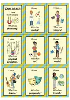 anteprima - Flashcard - School Subjects: I have... Who has...?; Game (English) / Materie scolastiche: Io ho... Chi ha...?; Gioco (Inglese) - Pagina 1