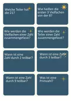 Vorschau - Aufgabenkarten - Gruppenturnier: Teilbarkeit und Brüche (editierbar) - Seite 1