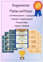 Vorschau - Arbeitsblätter - Gruppenturnier: Flächen und Geometrische Körper (editierbar) - Deckblatt