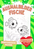 Vorschau - Arbeitsblätter - Kunst Fische Ausmalbilder Kunstidee zum Ausmalen - Deckblatt