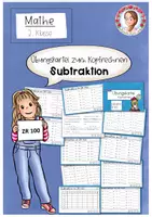 Vorschau - Stationenlernen - Übungskartei Kopfrechnen Subtraktion ZR 100 | Klasse 2 Mathe - Deckblatt