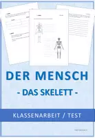 Vorschau - Test - Biologie: Der Mensch - Klassenarbeit Skelett - Deckblatt
