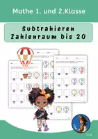 Vorschau - Arbeitsblätter - Mathe_1.und 2.Klasse subtrahieren Zahlenraum von 1 bis 20 - Deckblatt