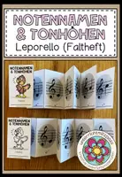 Vorschau - Mal- und Bastelvorlagen - NOTENNAMEN (Notenlehre) - Leporello (6 Versionen) - Deckblatt