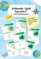 Vorschau - Spiele - Erdkunde Spiel "Sag nicht x" - Klasse 5 - Thema: Grundbegriffe - Deckblatt