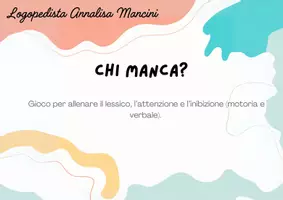 anteprima - Esercizi - CHI MANCA? Gioco per l'attenzione, inibizione e lessico - Pagina di copertina