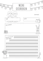 Vorschau - Mal- und Bastelvorlagen - Schreibanlass Osterferien – kreatives Schreiben Grundschule Klasse 2 – differenziert mit Lineatur - Seite 1