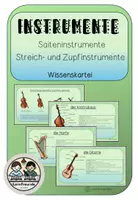 Vorschau - Merkblätter - Wissenskartei Saiteninstrumente - Deckblatt