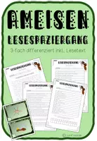 Vorschau - Arbeitsblätter - Ameisen Lesespaziergang 3-fach differenziert - Deckblatt