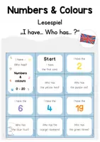 Vorschau - Spiele - Numbers & Colours - Lesespiel "I have... - Who has... ?" - Deckblatt