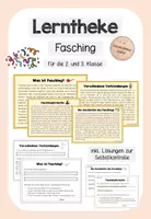 Vorschau - Unterrichtsreihen - Lerntheke Fasching (2./3. Klasse) - Deckblatt