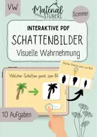 Vorschau - Stationenlernen - Schattenbilder im Sommer - interaktive PDF - Deckblatt