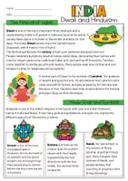 Vorschau - Arbeitsblätter - India | Reading about Diwali and Hinduism | Landeskunde Indien - Seite 1