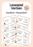 Vorschau - Arbeitsblätter - Lesespiel: Verben (Grundform/Personalform) - Deckblatt