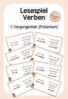 Vorschau - Arbeitsblätter - Lesespiel: Verben (1. Vergangenheit/Präteritum) - Deckblatt