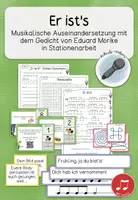 Vorschau - Stundenentwürfe - „Er ist‘s“ Stationen und Warm-Up zum Gedicht - Seite 1
