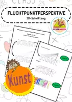 Vorschau - Arbeitsblätter - Fluchtpunktperspektive im Kunstunterricht: Schriftzug in 3D - Deckblatt