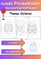 Vorschau - Mal- und Bastelvorlagen - runde Prickelbilder / Fensterbilder Thema Osterei - Grundschule - Bastelvorlagen - Deckblatt