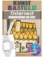 Vorschau - Mal- und Bastelvorlagen - OSTERN Osterkorb mit Häuschen Osternest - Deckblatt