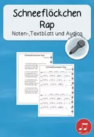 Vorschau - Arbeitsblätter - Schneeflöckchen, Rap, Weihnachtslied - Deckblatt