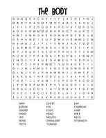 Vista previa - Hojas de trabajo - Sopa de letras inglés - el cuerpo, body parts | ESL, EFL, English - página 1