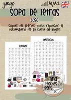 Vista previa - Juegos / Gamificación - Sopa de letras inglés - casa, house, furniture | ESL, EFL, English - Portada