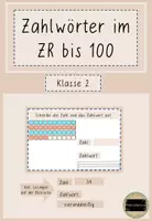 Vorschau - Aufgabenkarten - Zahlwörter im Zahlenraum bis 100 - Deckblatt