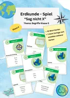 Vorschau - Spiele - Erdkunde Spiel "Sag nicht x" - Klasse 5 - Thema: Grundbegriffe - Deckblatt