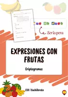 Aperçu - Feuilles d'exercices - Langue espagnol - Cryptogrammes amusants avec des expressions de fruits - Page de couverture