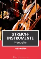 Vorschau - Arbeitsblätter - Streichinstrumente ⎮ Wortwolke für deinen Musikunterricht - Deckblatt