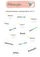 Vorschau - Präsentationen/Tafelbilder - Präsentation zum Blitzlesen: Schwierige Wörter Teil 1-5 - Deckblatt