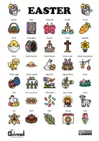 Vista previa - Hojas de trabajo - EASTER – Visual Dictionary & Word search (30 words) - página 1