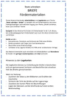Vorschau - Arbeitsblätter - Texte schreiben "Briefe" - Fördermaterialien - Seite 1