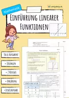 Vorschau - Arbeitsblätter - LINEARE FUNKTIONEN - Einführung - Deckblatt
