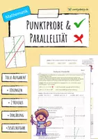 Vorschau - Arbeitsblätter - PUNKTPROBE & PARALLELITÄT - Lineare Funktionen - Deckblatt