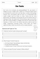 Vorschau - Unterrichtsreihen - Tiere - Lesetexte mit Fragen (inkl. Lösung) für Klasse 2 bis 4 - Seite 1