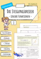 Vorschau - Arbeitsblätter - STEIGUNGSDREIECK - Lineare Funktionen (Arbeitsblatt) - Deckblatt