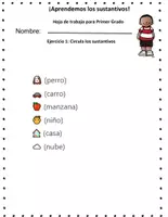 Vista previa - Hojas de trabajo - Aprendiendo sustantivos: Ejercicios divertidos para niños de 1º a 3º grado - página 2