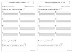 Vorschau - Arbeitsblätter - Schreibspaziergang Wörter mit -ie - Seite 1