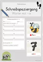 Vorschau - Arbeitsblätter - Schreibspaziergang Wörter mit -ie - Deckblatt