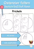 Vorschau - Arbeitsblätter - Faltostereier Prickelbilder (Ostereier basteln, schneiden und Prickeln) - Deckblatt