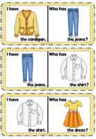 Vista previa - Unidades / Secuencias / Situaciones de Aprendizaje - Clothes Loop Cards Game for ESL Classes! 👗🧢🧦 - página 1