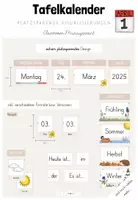 Vorschau - Poster - Classroom-Management: Platzsparender Tafelkalender/ Klassenkalender (beige) - Deckblatt