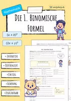 Vorschau - Arbeitsblätter - ERSTE BINOMISCHE FORMEL - Einführung (Arbeitsblatt) - Deckblatt