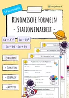 Vorschau - Stationenlernen - BINOMISCHE FORMELN - Stationenarbeit - Deckblatt